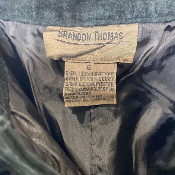 Brandon Thomas Suede Leather Straight Leg Lined Pants Black Size 6‎ - Picture 5 of 12